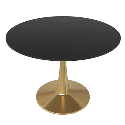 Bristol 40" Round Dining Table with MDF Wood Tabletop in Gold Steel - Elax Furniture