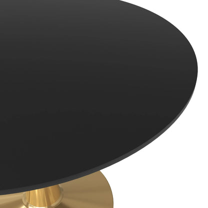 Bristol 40" Round Dining Table with MDF Wood Tabletop in Gold Steel - Elax Furniture