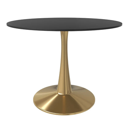 Bristol 40" Round Dining Table with MDF Wood Tabletop in Gold Steel - Elax Furniture