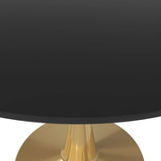 Bristol 40" Round Dining Table with MDF Wood Tabletop in Gold Steel - Elax Furniture