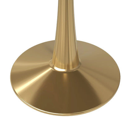 Bristol 40" Round Dining Table with Sintered Stone Tabletop in Gold Steel - Elax Furniture