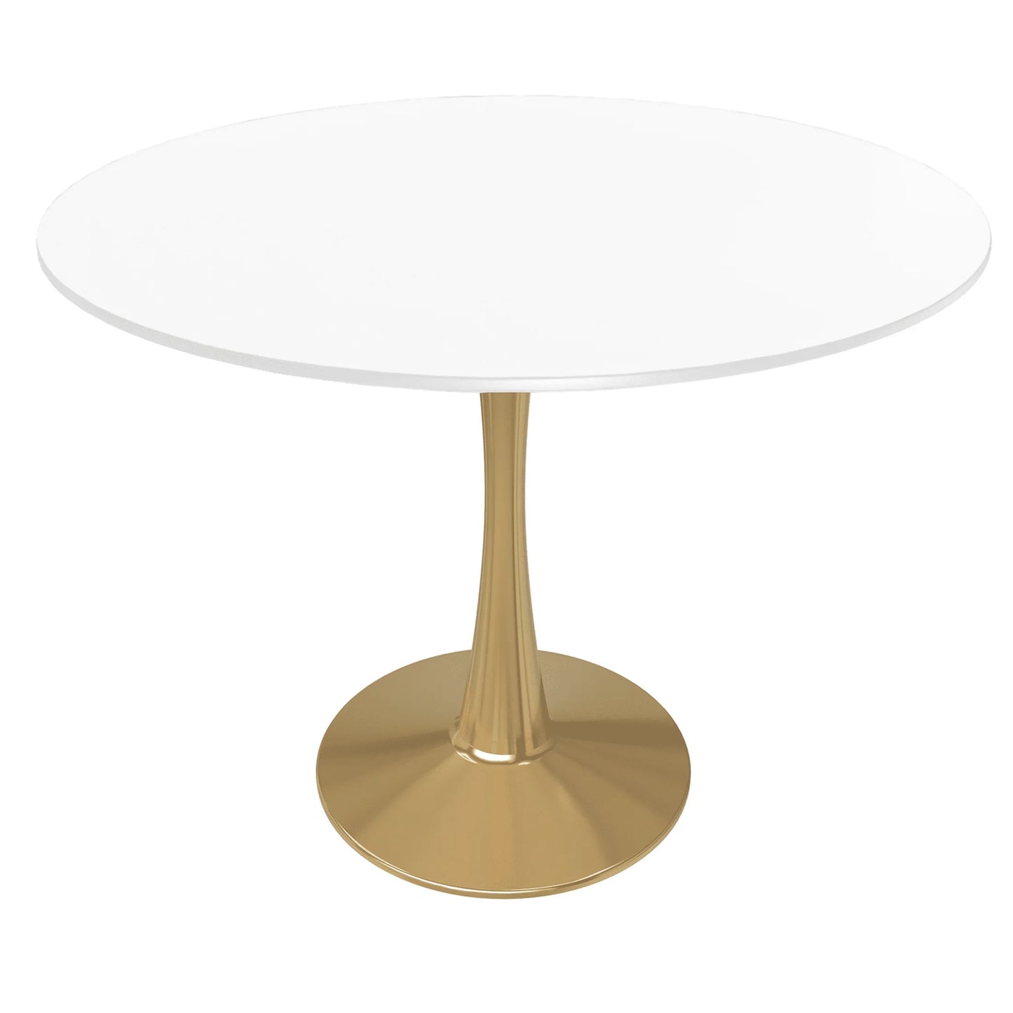 Bristol 40" Round Dining Table with MDF Wood Tabletop in Gold Steel - Elax Furniture