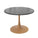 Bristol 24" Round Dining Table with Marbled Black Sintered Stone Top and Steel Pedestal Base - Elax Furniture