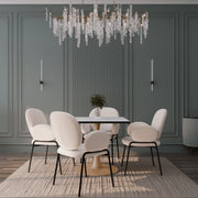 Bristol 27" Square Dining Table with Marbled White MDF Top and Steel Pedestal Base - Elax Furniture