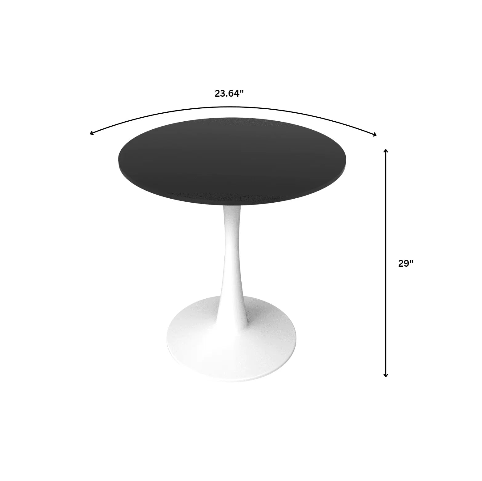Bristol 24" Round Dining Table with MDF Wood Tabletop in White Steel - Elax Furniture