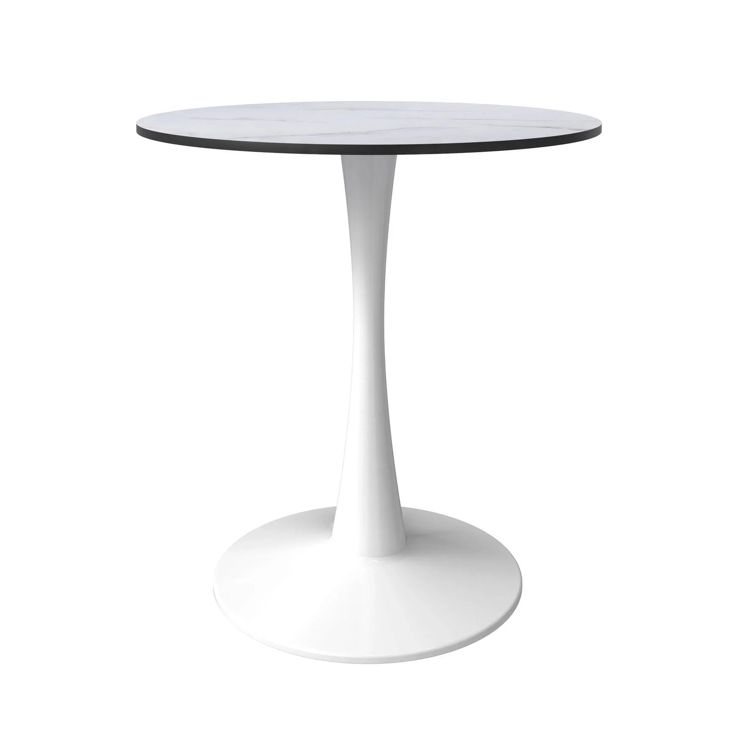Bristol 24" Round Dining Table with MDF Wood Tabletop in White Steel - Elax Furniture