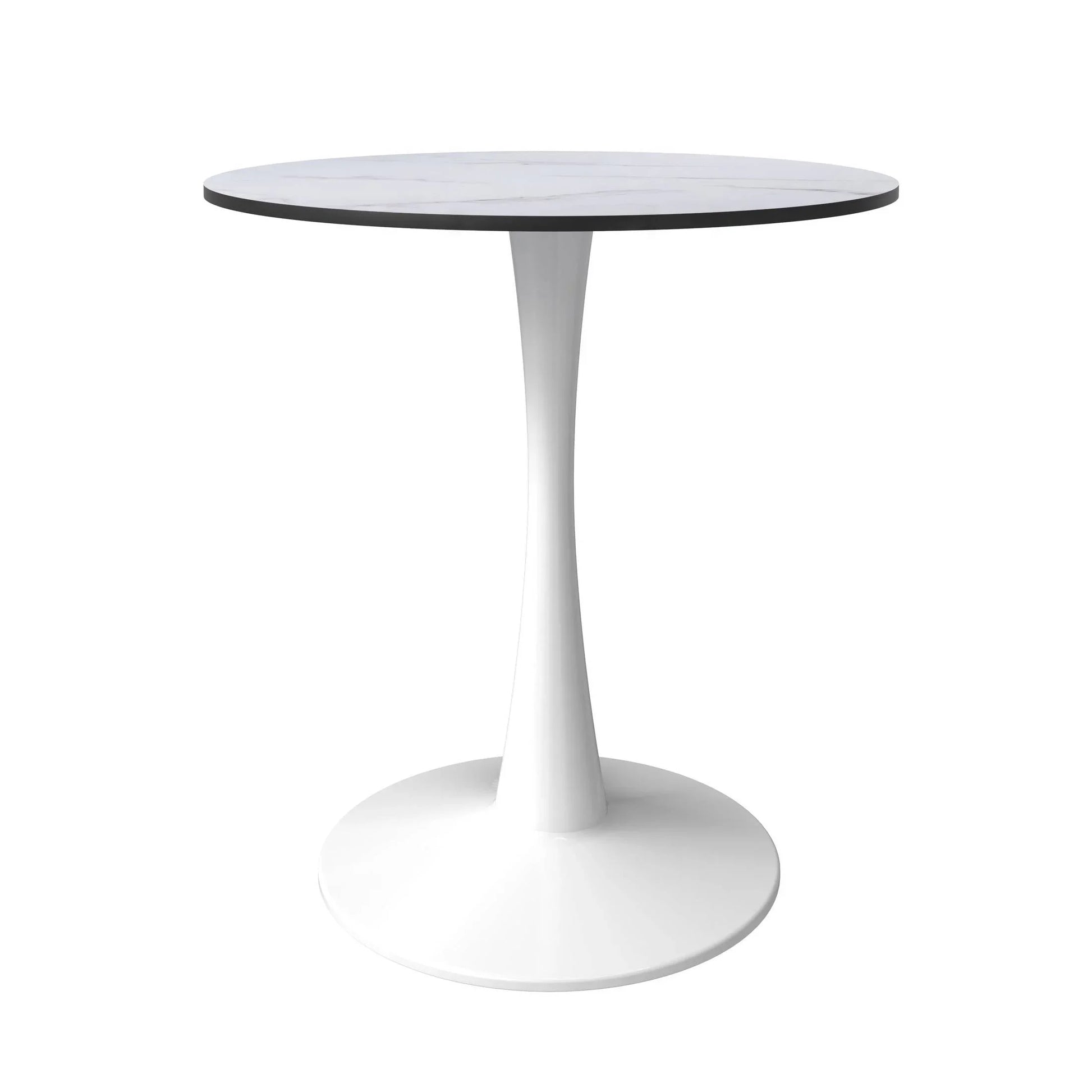 Bristol 24" Round Dining Table with MDF Wood Tabletop in White Steel - Elax Furniture