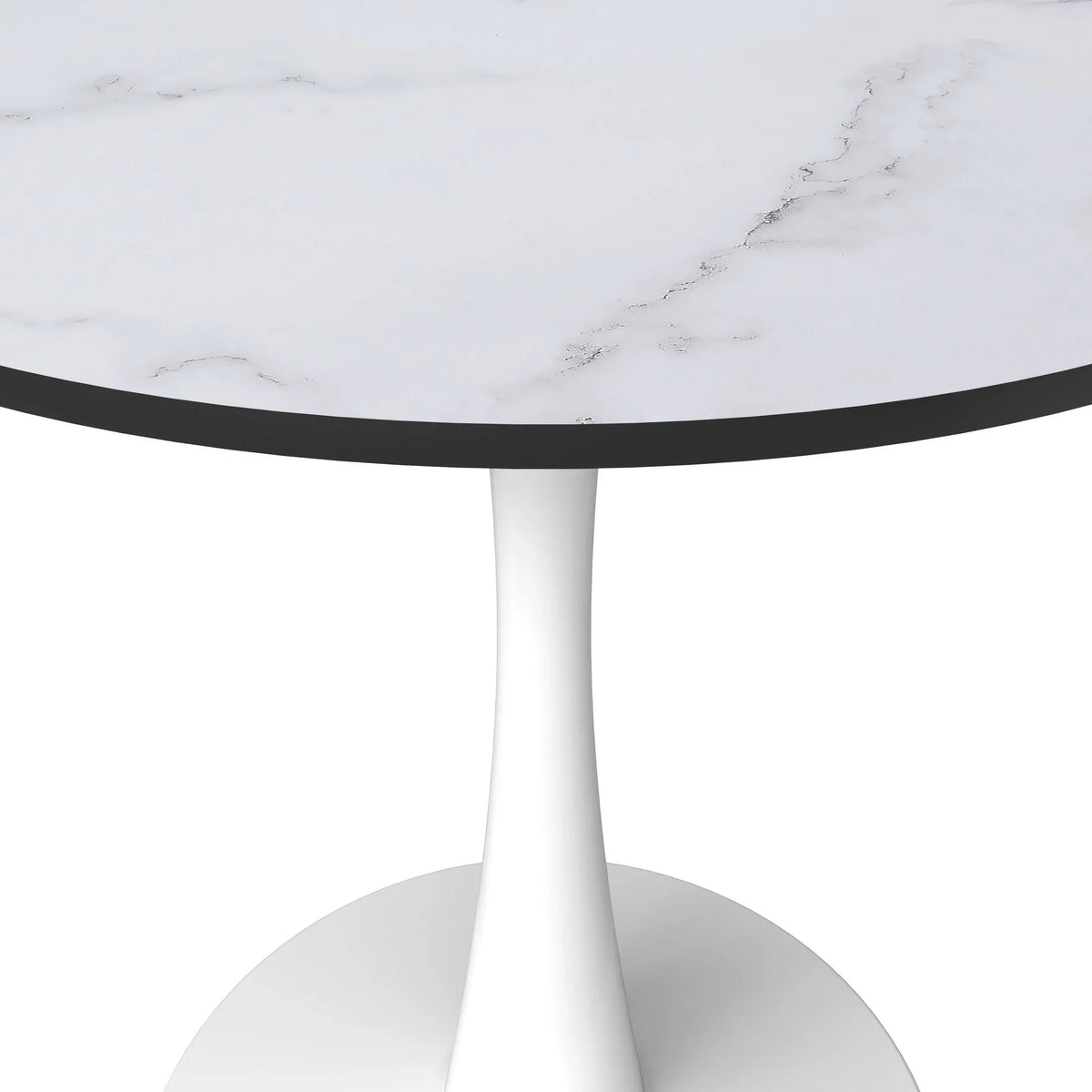 Bristol 24" Round Dining Table with MDF Wood Tabletop in White Steel - Elax Furniture