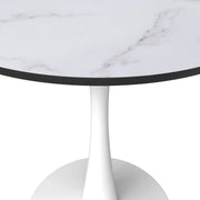 Bristol 24" Round Dining Table with MDF Wood Tabletop in White Steel - Elax Furniture
