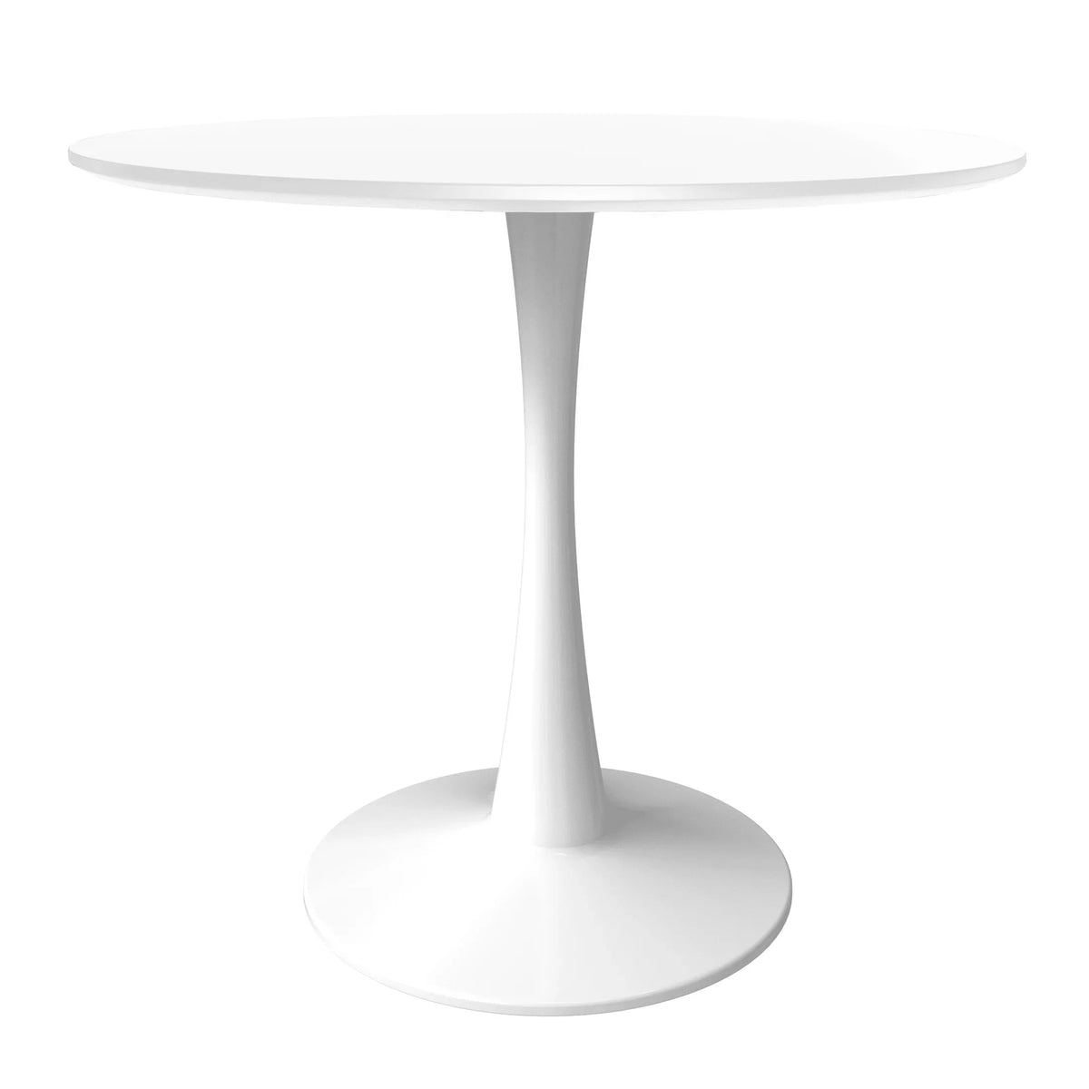 Bristol 24" Round Dining Table with MDF Wood Tabletop in White Steel - Elax Furniture