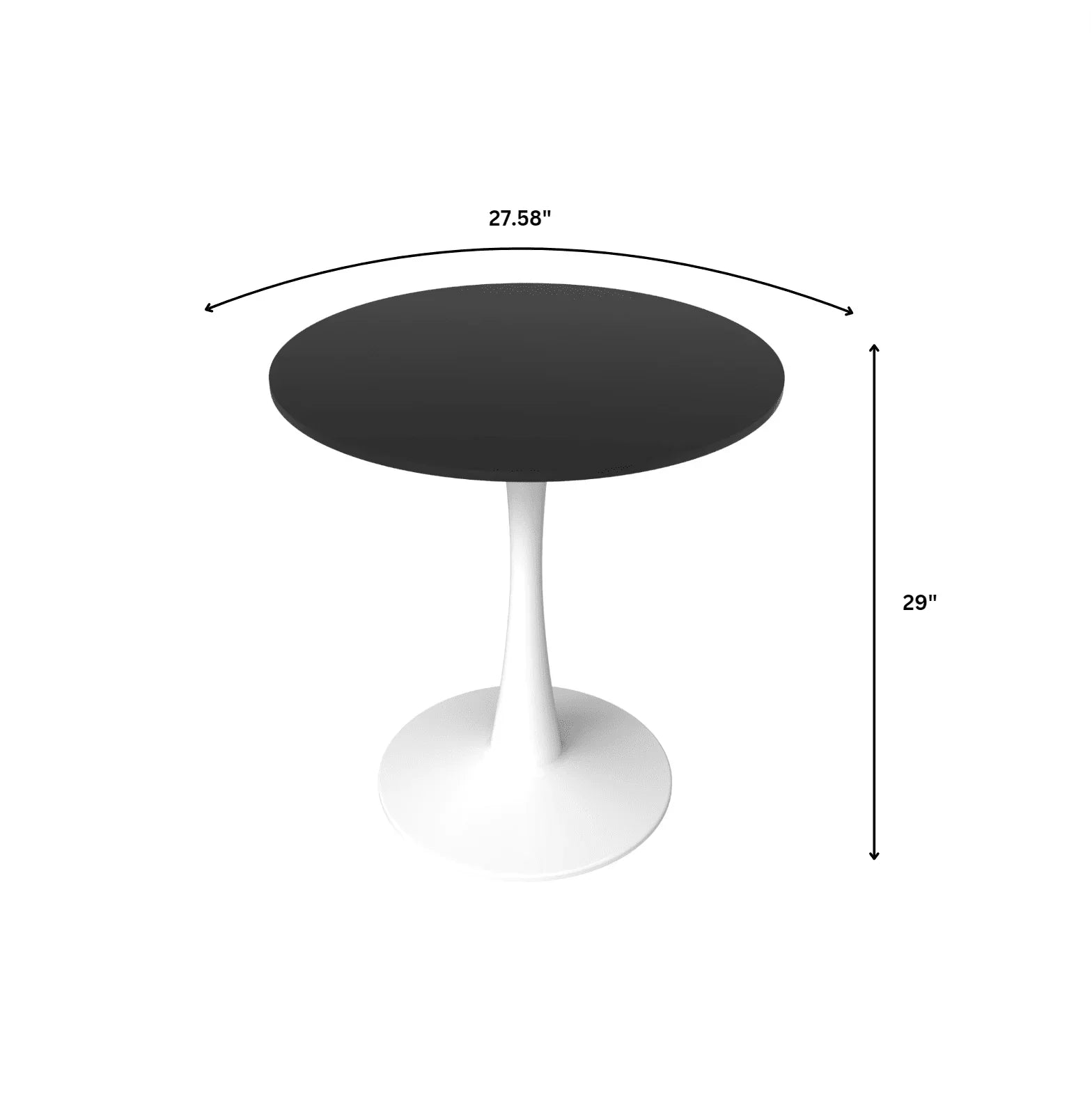 Bristol 27" Round Dining Table with MDF Wood Tabletop in White Steel - Elax Furniture
