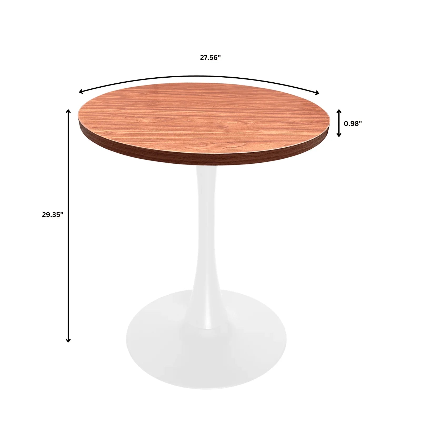 Bristol 27" Round Dining Table with MDF Tableop and White Iron Base - Elax Furniture