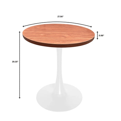 Bristol 27" Round Dining Table with MDF Tableop and White Iron Base - Elax Furniture