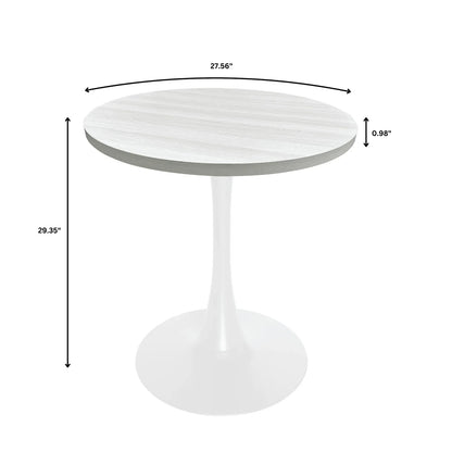 Bristol 27" Round Dining Table with MDF Tableop and White Iron Base - Elax Furniture