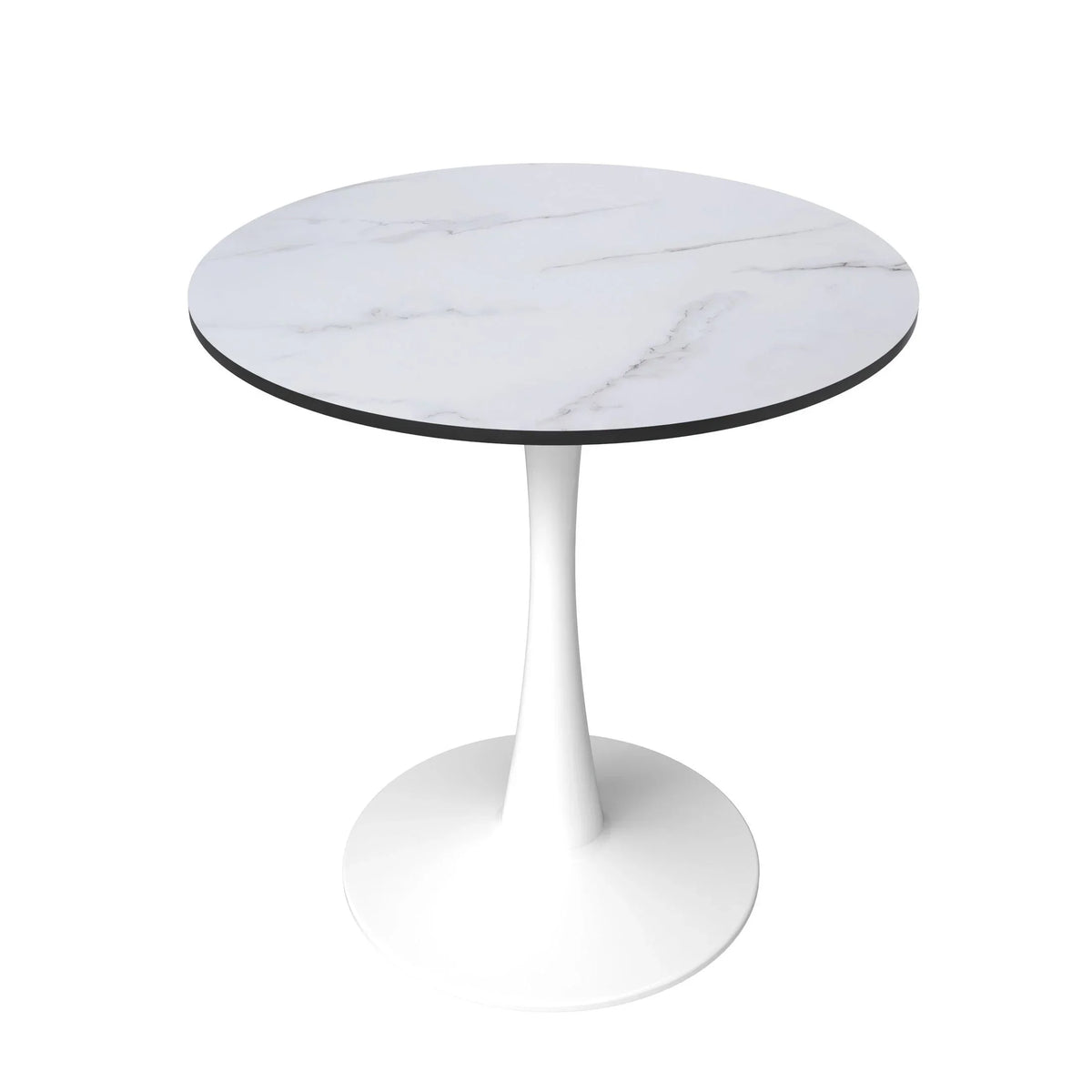 Bristol 27" Round Dining Table with MDF Wood Tabletop in White Steel - Elax Furniture