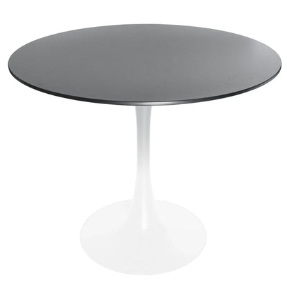 Bristol 32" Round Dining Table with Wood Top and Iron Pedestal Base - Elax Furniture