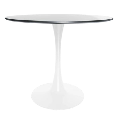 Bristol 32" Round Dining Table with Wood Top and Iron Pedestal Base - Elax Furniture
