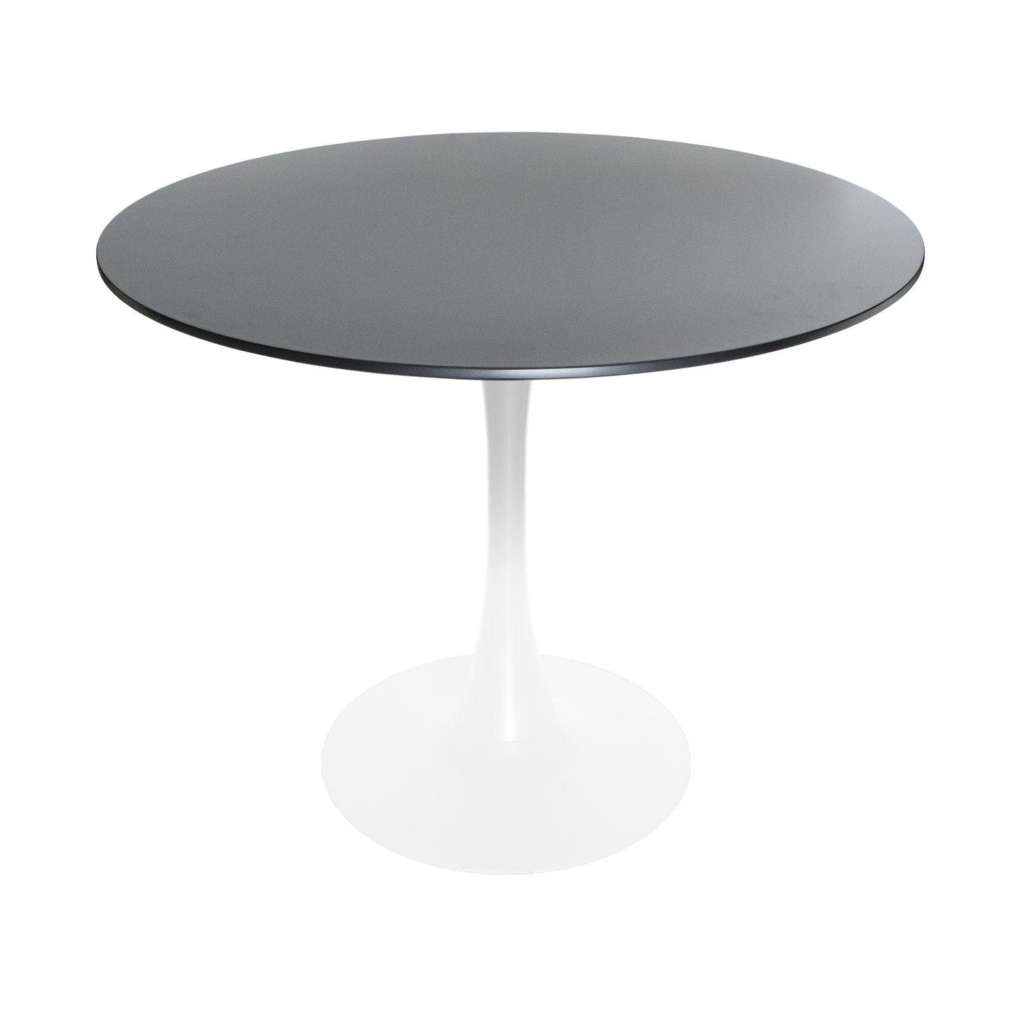 Bristol Modern Round Dining Table with Wood Top and Iron Pedestal Base - Elax Furniture