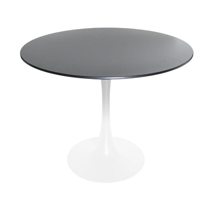 Bristol Modern Round Dining Table with Wood Top and Iron Pedestal Base - Elax Furniture