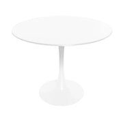 Bristol Modern Round Dining Table with Wood Top and Iron Pedestal Base - Elax Furniture