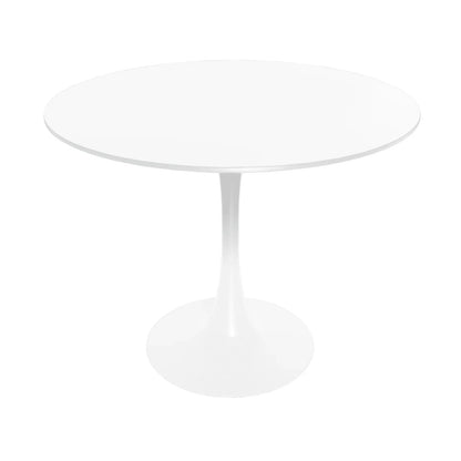Bristol Modern Round Dining Table with Wood Top and Iron Pedestal Base - Elax Furniture