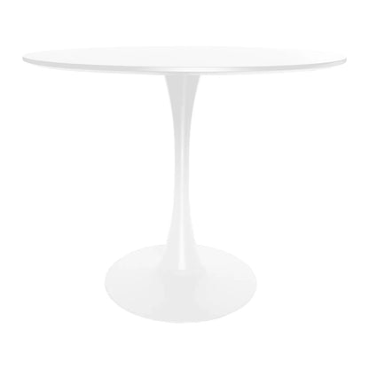 Bristol Modern Round Dining Table with Wood Top and Iron Pedestal Base - Elax Furniture