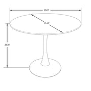 Bristol Modern Round Dining Table with Wood Top and Iron Pedestal Base - Elax Furniture