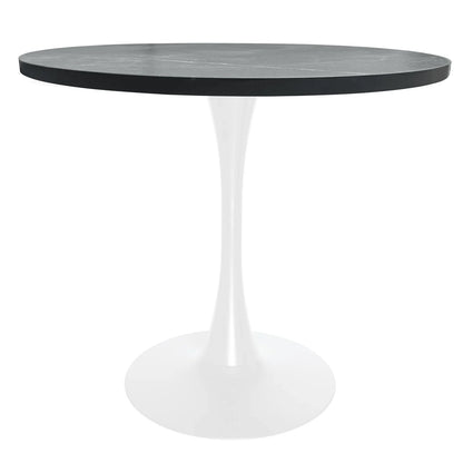 Bristol 27" Round Dining Table with MDF Tableop and White Iron Base - Elax Furniture