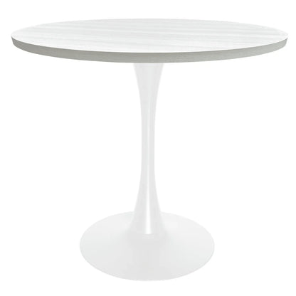 Bristol 27" Round Dining Table with MDF Tableop and White Iron Base - Elax Furniture