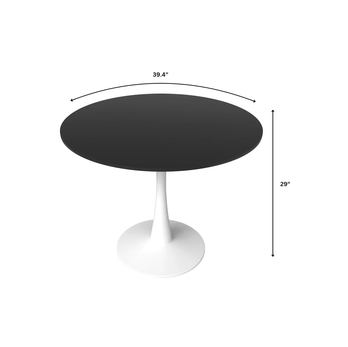 Bristol 40" Round Dining Table with MDF Wood Tabletop in White Steel - Elax Furniture
