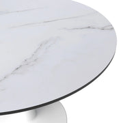 Bristol 40" Round Dining Table with MDF Wood Tabletop in White Steel - Elax Furniture