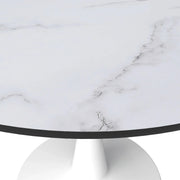 Bristol 40" Round Dining Table with MDF Wood Tabletop in White Steel - Elax Furniture
