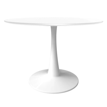 Bristol 40" Round Dining Table with MDF Wood Tabletop in White Steel - Elax Furniture