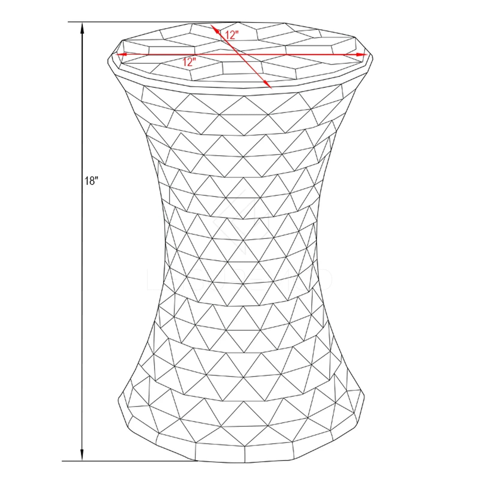 Clio Plastic Side Table with a Diamond Shape Design - Elax Furniture