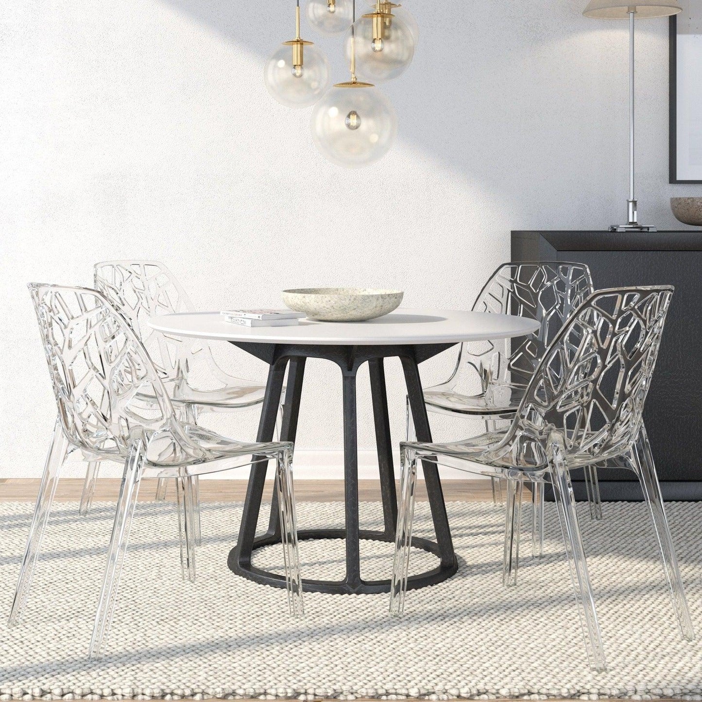 Cornelia Modern Dining Chair ABS Plastic Side Chair, Set of 4 - Elax Furniture