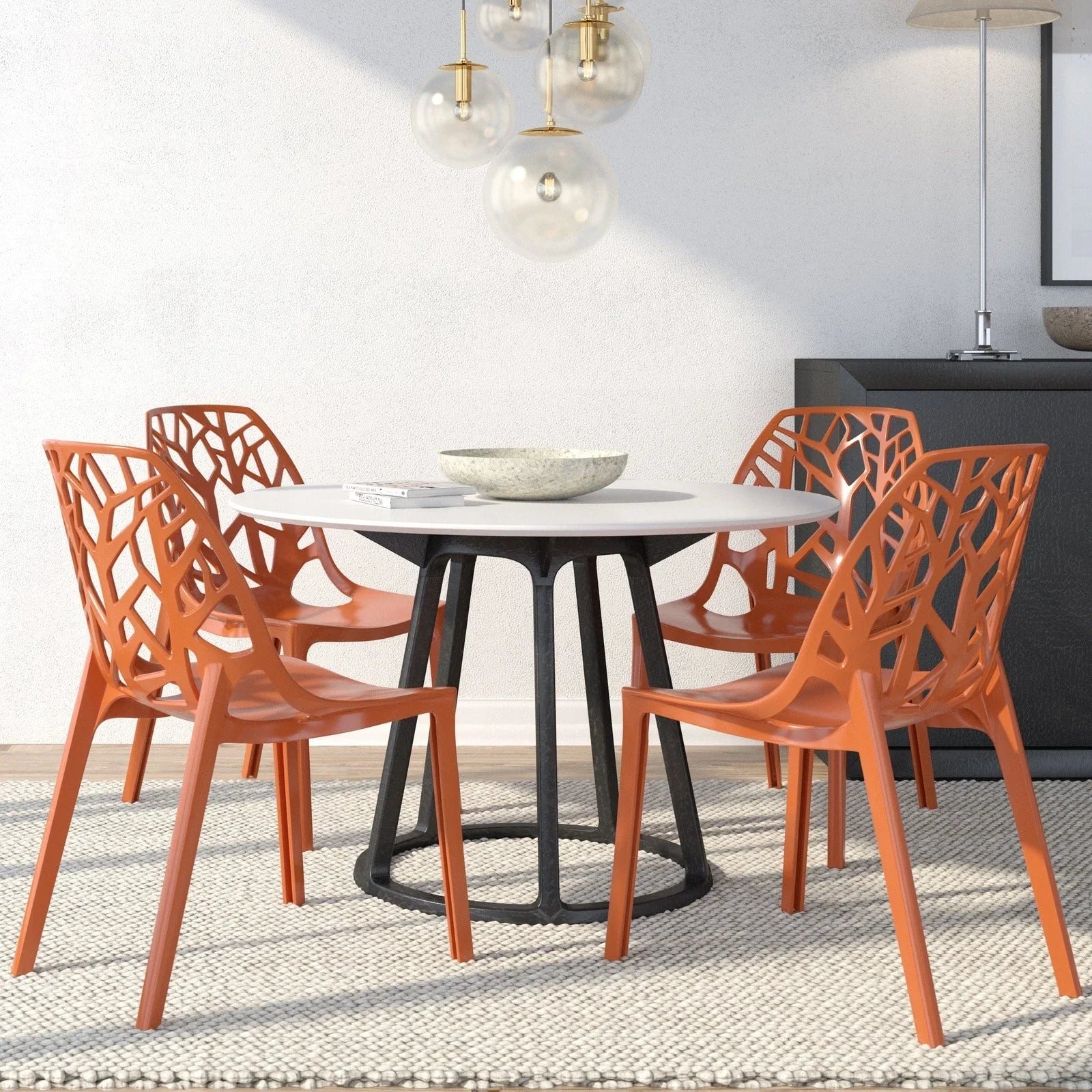 Cornelia Modern Dining Chair ABS Plastic Side Chair, Set of 4 - Elax Furniture