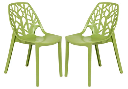 Cornelia Modern Dining Chair ABS Plastic Side Chair, Set of 2 - Elax Furniture