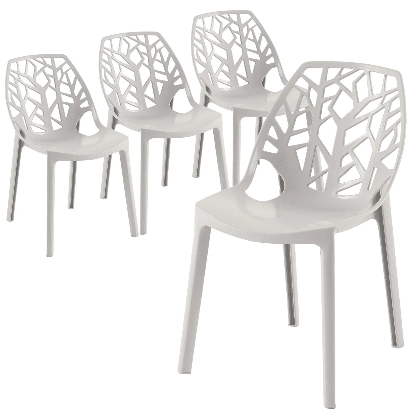 Cornelia Modern Dining Chair ABS Plastic Side Chair, Set of 4 - Elax Furniture