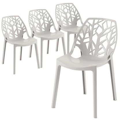 Cornelia Modern Dining Chair ABS Plastic Side Chair, Set of 4 - Elax Furniture