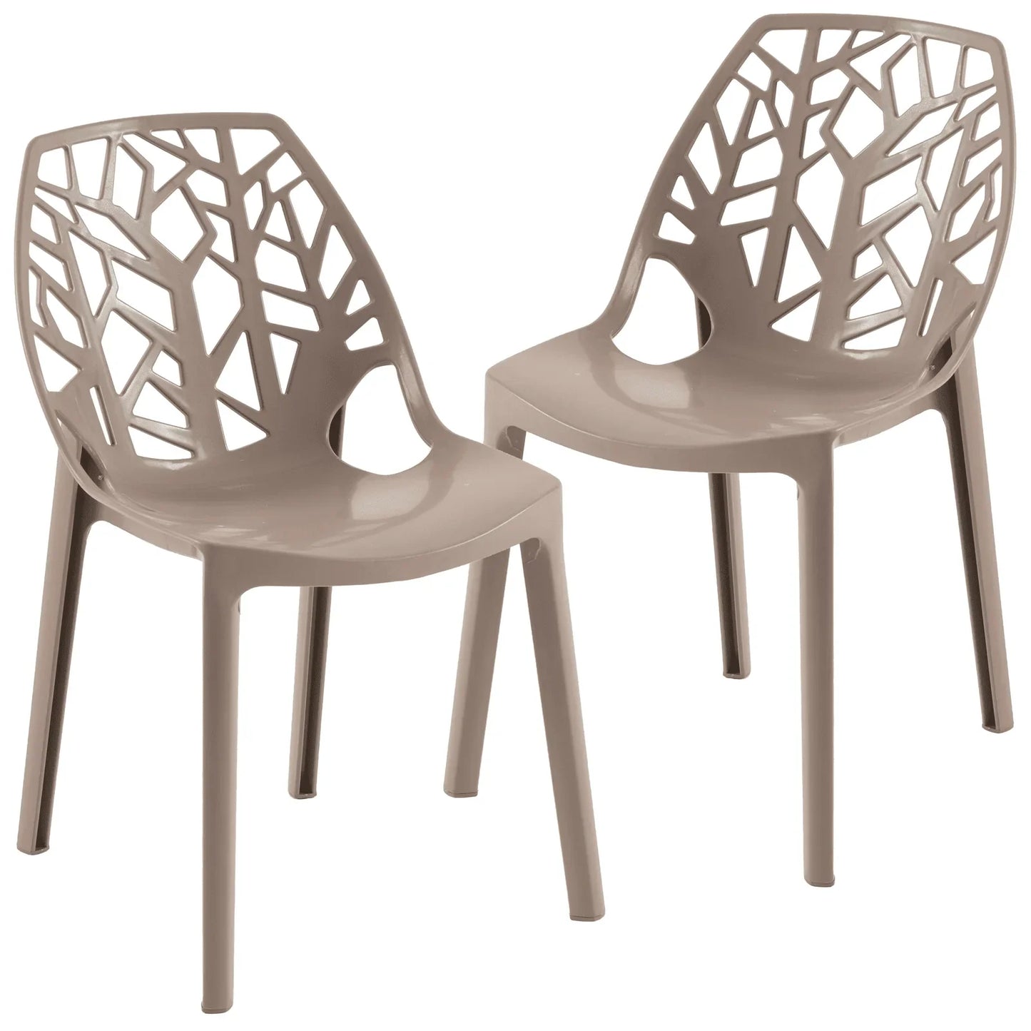 Cornelia Modern Dining Chair ABS Plastic Side Chair, Set of 2 - Elax Furniture