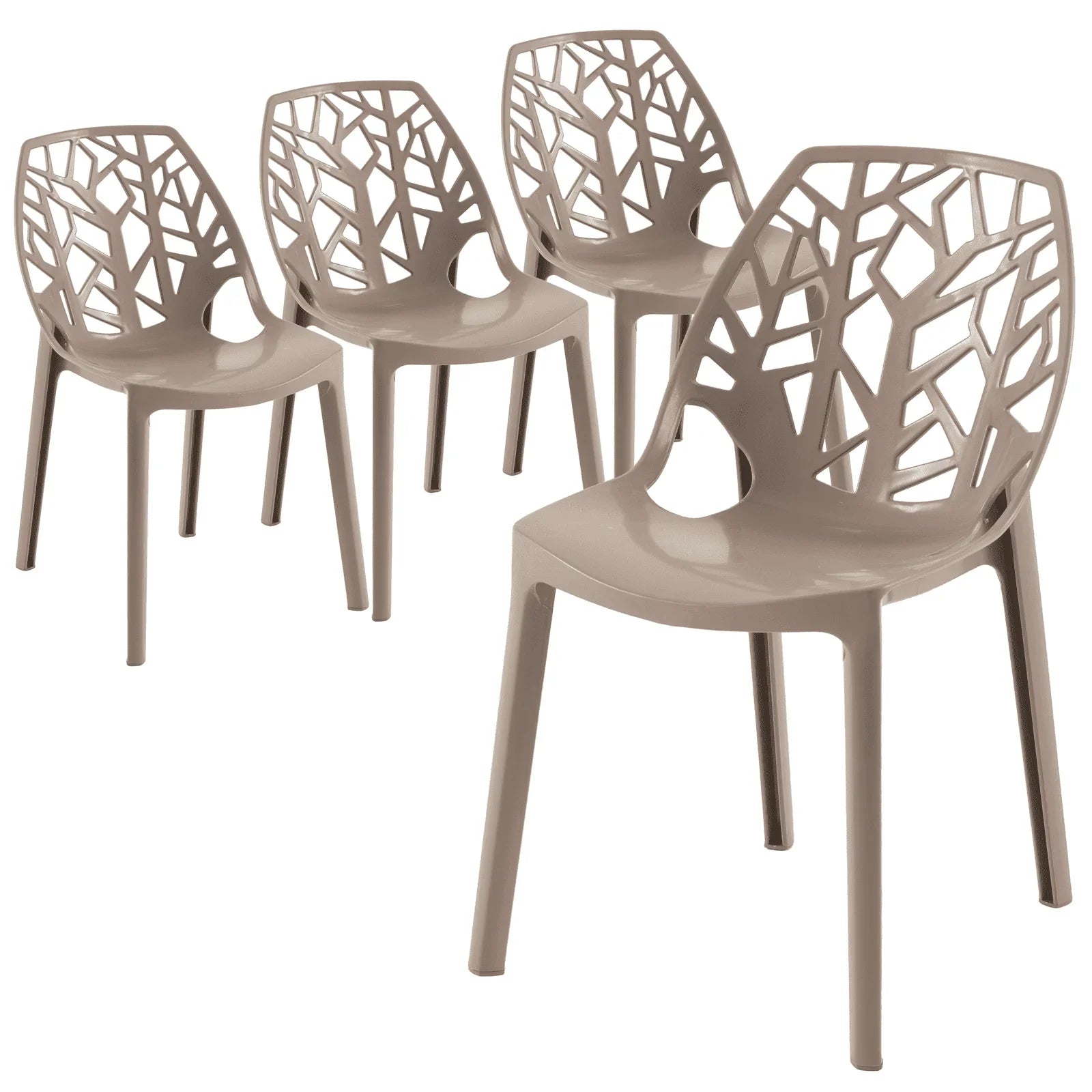 Cornelia Modern Dining Chair ABS Plastic Side Chair, Set of 4 - Elax Furniture