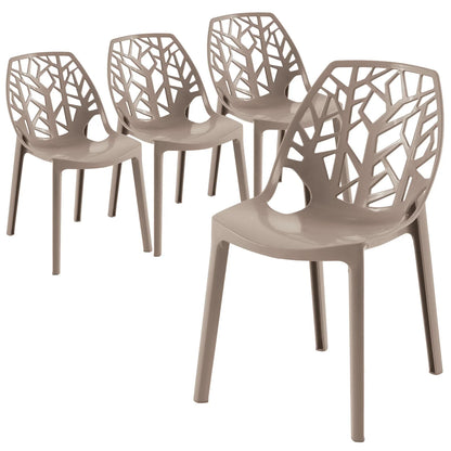 Cornelia Modern Dining Chair ABS Plastic Side Chair, Set of 4 - Elax Furniture