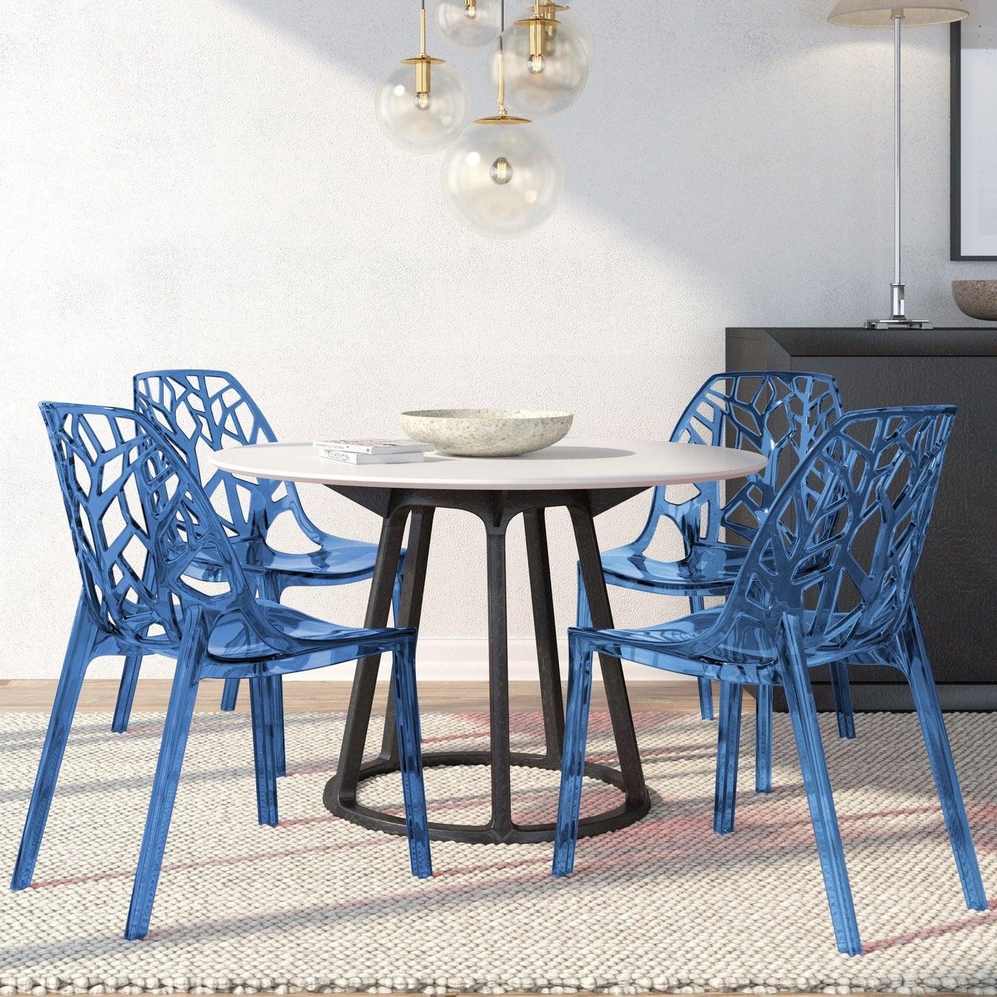 Cornelia Modern Dining Chair ABS Plastic Side Chair, Set of 4 - Elax Furniture