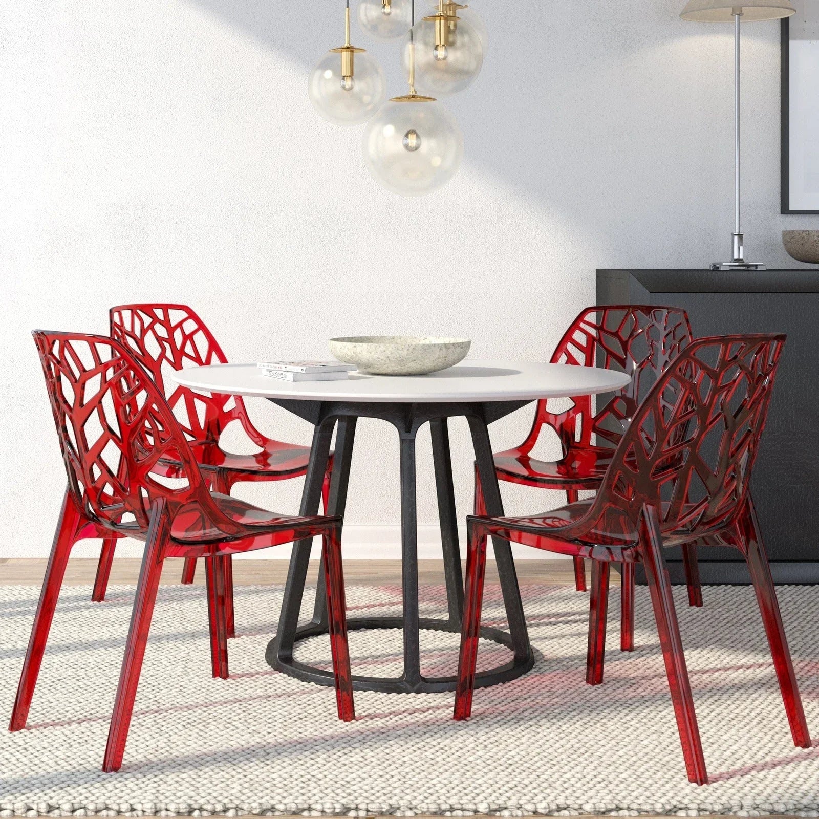 Cornelia Modern Dining Chair ABS Plastic Side Chair, Set of 4 - Elax Furniture