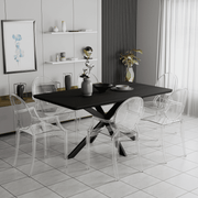 Carroll Modern Acrylic Dining Armchair Clear Dining Chair Leisuremod