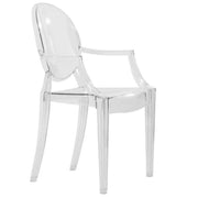 Carroll Modern Acrylic Dining Armchair Clear Dining Chair Leisuremod