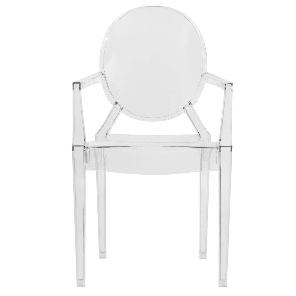 Carroll Modern Acrylic Dining Armchair Clear Dining Chair Leisuremod