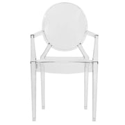Carroll Modern Acrylic Dining Armchair Clear Dining Chair Leisuremod