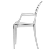 Carroll Modern Acrylic Dining Armchair Clear Dining Chair Leisuremod