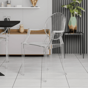Carroll Modern Acrylic Dining Armchair Clear Dining Chair Leisuremod